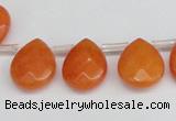 CCN3932 Top-drilled 12*15mm briolette candy jade beads wholesale