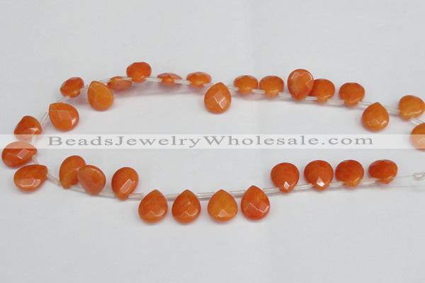 CCN3932 Top-drilled 12*15mm briolette candy jade beads wholesale