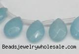 CCN3937 Top-drilled 12*15mm briolette candy jade beads wholesale