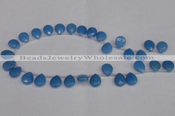 CCN3938 Top-drilled 12*15mm briolette candy jade beads wholesale