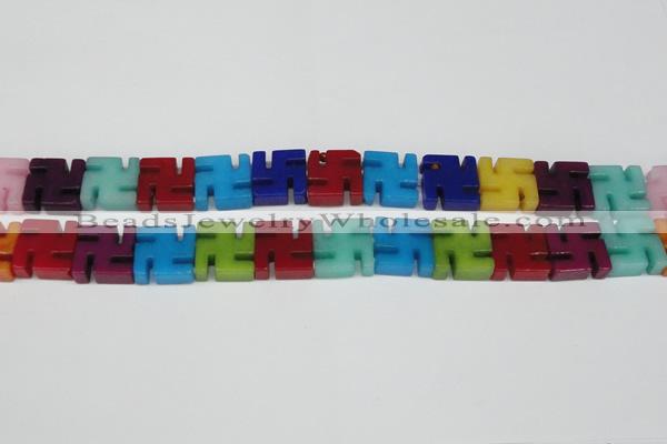 CCN3966 15.5 inches 20*20mm svastika candy jade beads wholesale