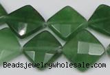 CCN404 15.5 inches 15*15mm faceted diamond candy jade beads