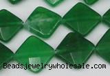 CCN405 15.5 inches 15*15mm faceted diamond candy jade beads