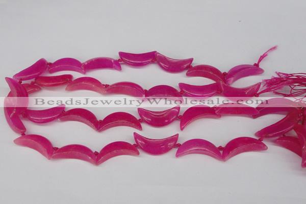 CCN416 15.5 inches 8*30mm curved moon candy jade beads wholesale