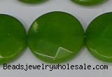 CCN4191 15.5 inches 20mm faceted coin candy jade beads wholesale