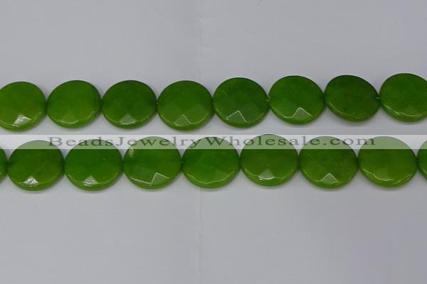 CCN4191 15.5 inches 20mm faceted coin candy jade beads wholesale