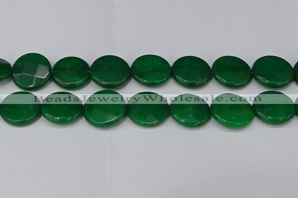 CCN4192 15.5 inches 20mm faceted coin candy jade beads wholesale