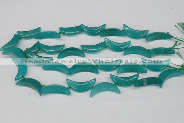 CCN421 15.5 inches 8*30mm curved moon candy jade beads wholesale