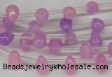 CCN430 15.5 inches Top-drilled 6*9mm teardrop candy jade beads