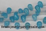 CCN440 15.5 inches Top-drilled 6*9mm teardrop candy jade beads