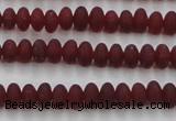 CCN4502 15.5 inches 3*5mm rondelle matte candy jade beads