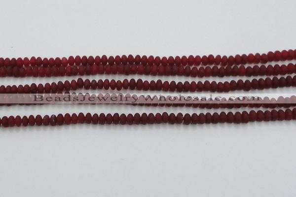 CCN4502 15.5 inches 3*5mm rondelle matte candy jade beads