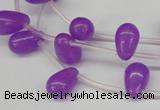 CCN453 15.5 inches Top-drilled 8*12mm teardrop candy jade beads