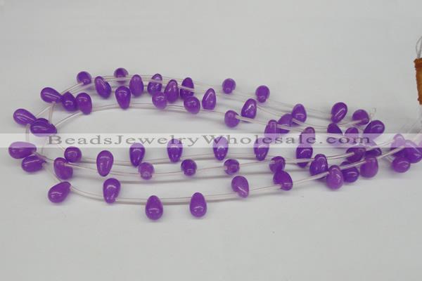 CCN453 15.5 inches Top-drilled 8*12mm teardrop candy jade beads