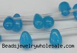 CCN457 15.5 inches Top-drilled 8*12mm teardrop candy jade beads