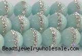 CCN4611 15.5 inches 8mm round candy jade with rhinestone beads