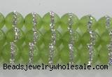 CCN4620 15.5 inches 6mm round candy jade with rhinestone beads