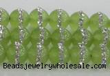 CCN4621 15.5 inches 8mm round candy jade with rhinestone beads