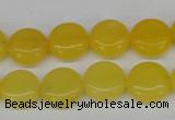 CCN475 15.5 inches 12mm flat round candy jade beads wholesale