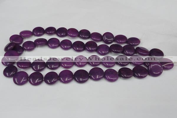 CCN491 15.5 inches 16mm flat round candy jade beads wholesale