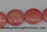 CCN495 15.5 inches 20mm flat round candy jade beads wholesale