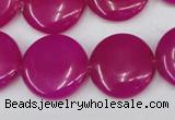 CCN499 15.5 inches 20mm flat round candy jade beads wholesale