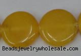 CCN505 15.5 inches 25mm flat round candy jade beads wholesale