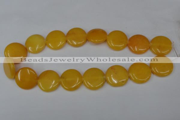 CCN505 15.5 inches 25mm flat round candy jade beads wholesale