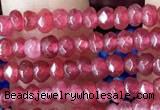 CCN5106 15 inches 3*4mm faceted rondelle candy jade beads