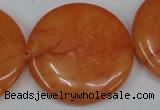 CCN511 15.5 inches 35mm flat round candy jade beads wholesale