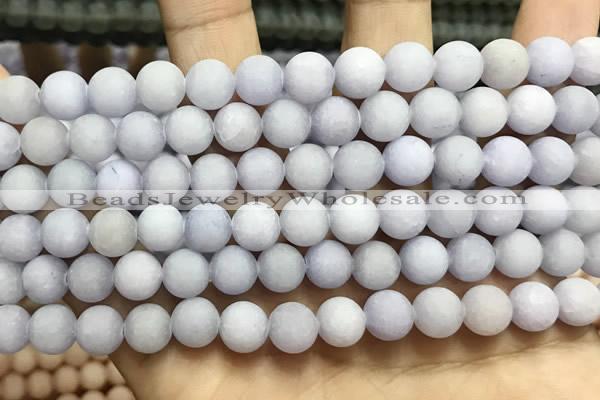 CCN5577 15 inches 8mm round matte candy jade beads Wholesale