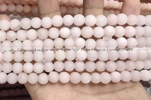 CCN5581 15 inches 8mm round matte candy jade beads Wholesale