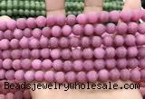 CCN5593 15 inches 8mm round matte candy jade beads Wholesale