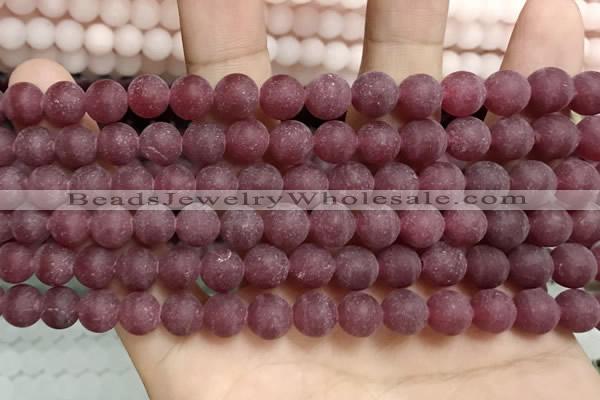 CCN5597 15 inches 8mm round matte candy jade beads Wholesale