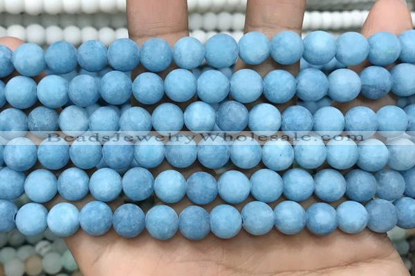 CCN5611 15 inches 8mm round matte candy jade beads Wholesale