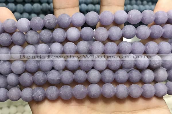 CCN5625 15 inches 8mm round matte candy jade beads Wholesale