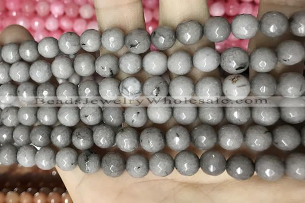 CCN5689 15 inches 8mm faceted round candy jade beads