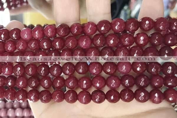 CCN5728 15 inches 8mm faceted round candy jade beads