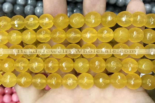 CCN5794 15 inches 10mm faceted round candy jade beads