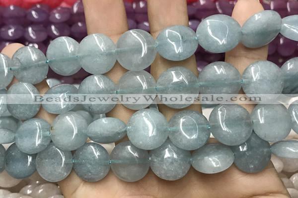 CCN5858 15 inches 15mm flat round candy jade beads Wholesale