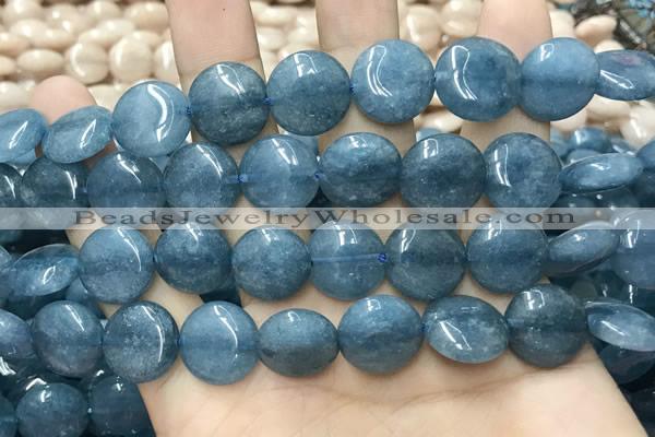 CCN5896 15 inches 15mm flat round candy jade beads Wholesale