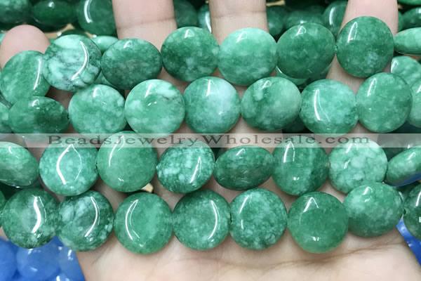 CCN5907 15 inches 15mm flat round candy jade beads Wholesale