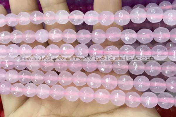 CCN6305 15.5 inches 8mm faceted round candy jade beads Wholesale