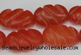 CCN682 15.5 inches 15*23mm carved oval candy jade beads wholesale