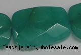 CCN709 15.5 inches 30*40mm faceted trapezoid candy jade beads