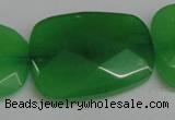 CCN713 15.5 inches 30*40mm faceted trapezoid candy jade beads