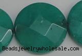 CCN715 15.5 inches 40mm faceted coin candy jade beads