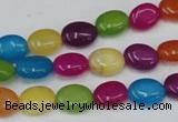 CCN724 15.5 inches 8*10mm oval candy jade beads wholesale