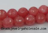 CCN753 15.5 inches 4mm faceted round candy jade beads wholesale