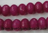 CCN921 15.5 inches 10*14mm faceted rondelle candy jade beads